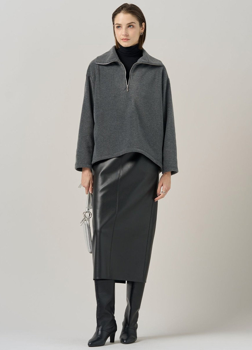 托斯卡納刷毛絨翻領長袖上衣